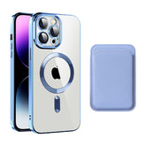 Transparent Magnetic Card Holder TPU Case for iPhone 15 Series